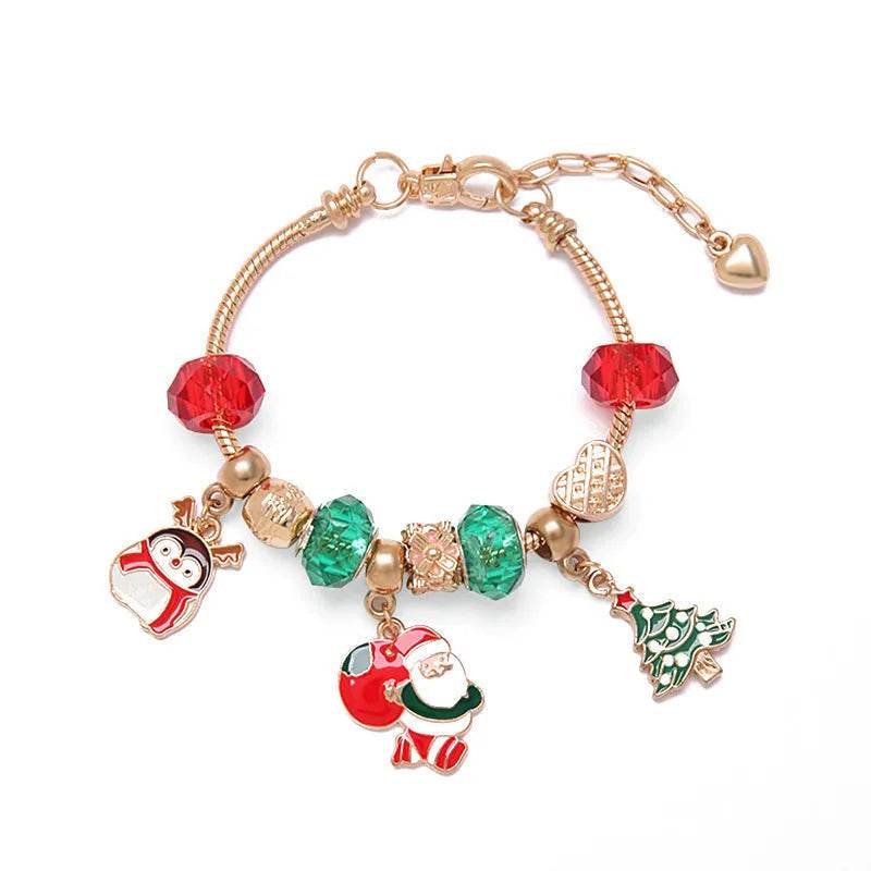 Christmas Stockings Diy Children's David's Deer Snowman Pendant Bracelet Suit 