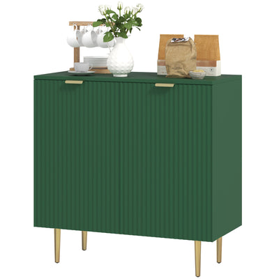 HOMCOM Modern Kitchen Storage Cabinet, Sideboard Buffet Cabinet with Adjustable Shelves and Metal Legs for Kitchen, Green 