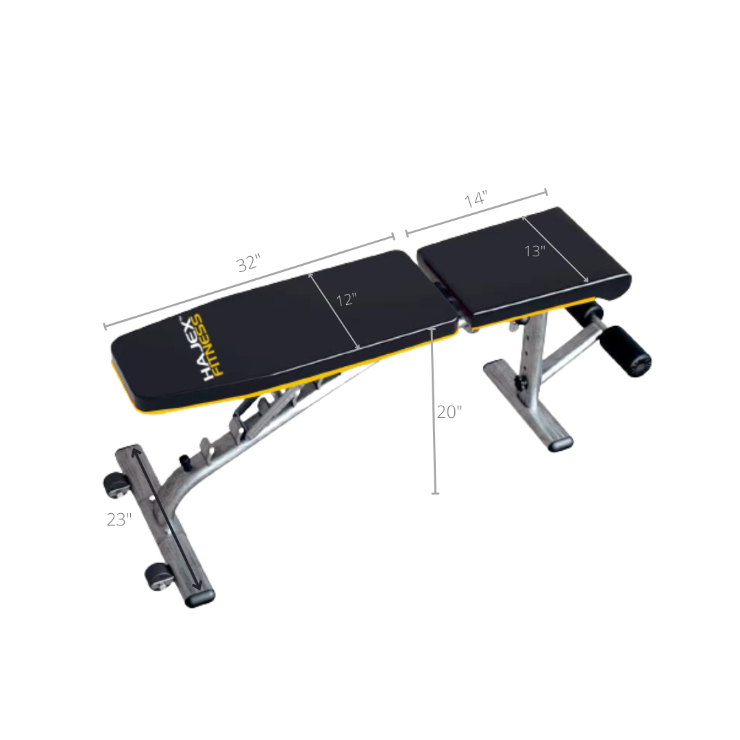 Squat Rack, Bench, Barbell & Weight Plates Stack 