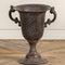 Beverly Urn – Distressed Metal Vase with Curved Handles, 6” x 8” European-Style Decorative Accent