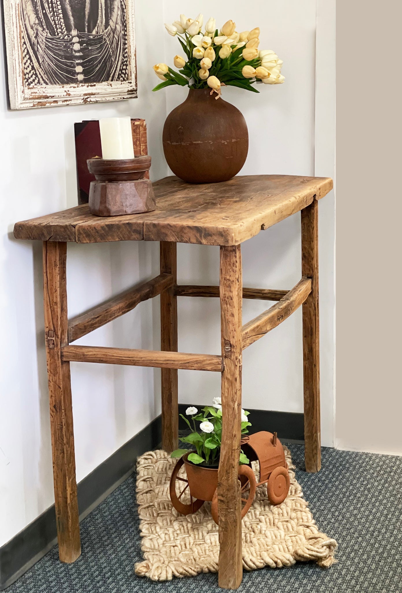 Short Vintage Console Table *Shape & Size May Vary* 