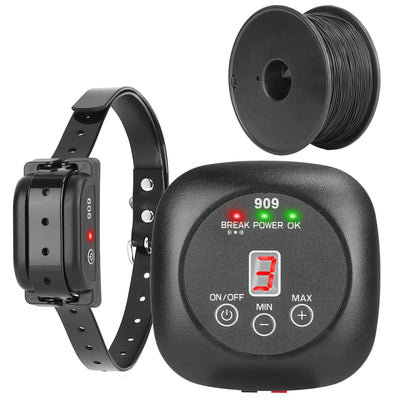 Dog Fence System Pet Containment System with 9 Adjustable Levels IPX8 Waterproof Rechargeable Receiver Underground Fence for Small Medium Large Dog 