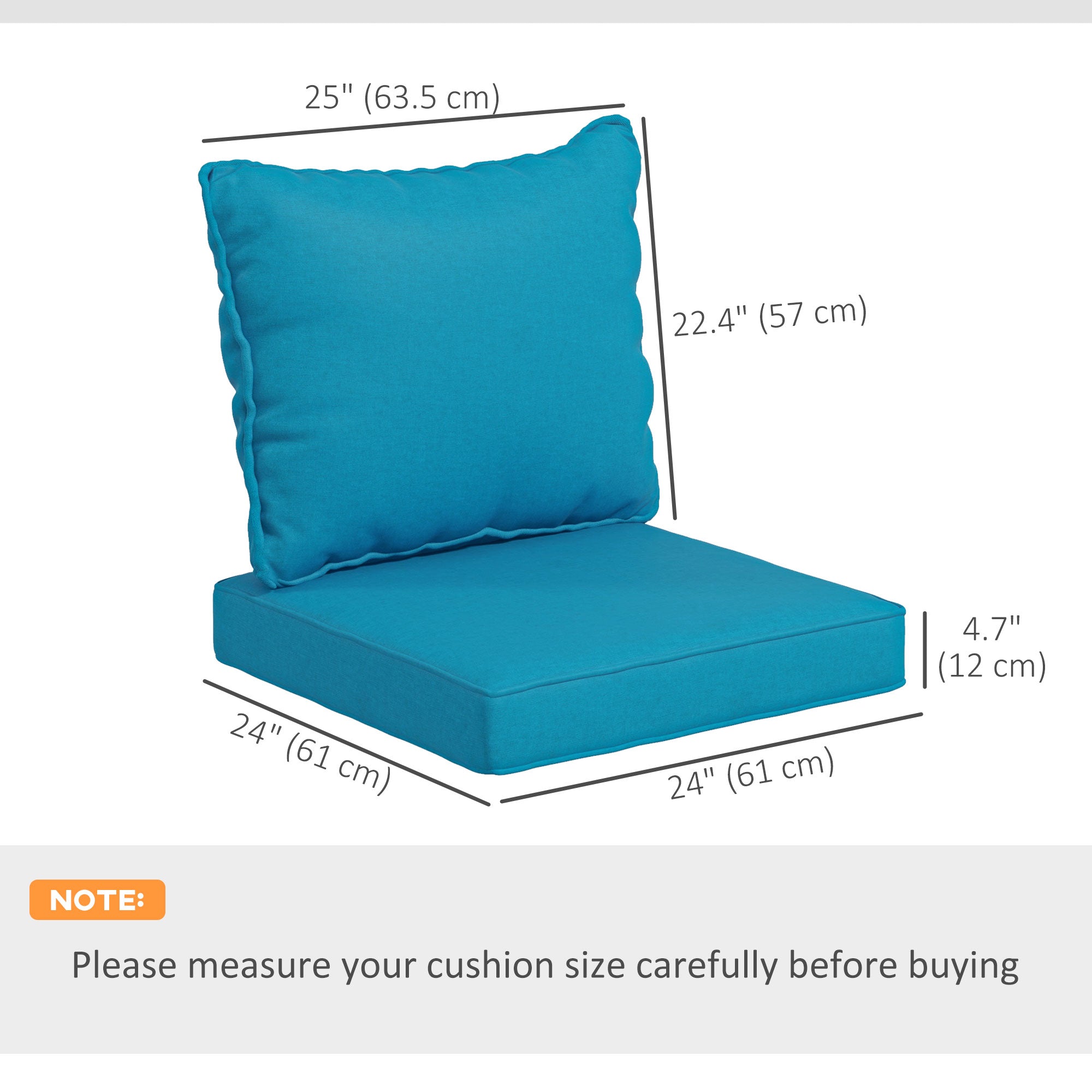 Outsunny 4-Piece Green Patio Chair Cushion Set with Back Support, Indoor/Outdoor Comfort, Easy-Tie Attachments 