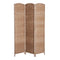 HOMCOM Natural Woven Room Divider: 6 Tall Wicker Weave Panels, 3 Panel Privacy Screen, Blonde Wood for Indoor Spaces