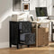 Vertical Filing Cabinet with 2 Drawers, Rustic Farmhouse Office Storage Cabinet for A4, Letter Size, Black