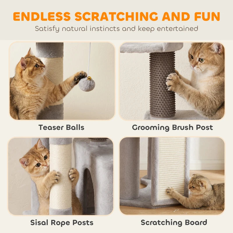 79" Tall Cat Tree for Large Cats with 2 Condos, 2 Beds, Hammock & 5 Scratching Posts