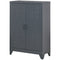 HOMCOM Industrial Chic: Metal Storage Cabinet Grey Sideboard with Louvered Doors, Adjustable Shelves for Versatile Storage