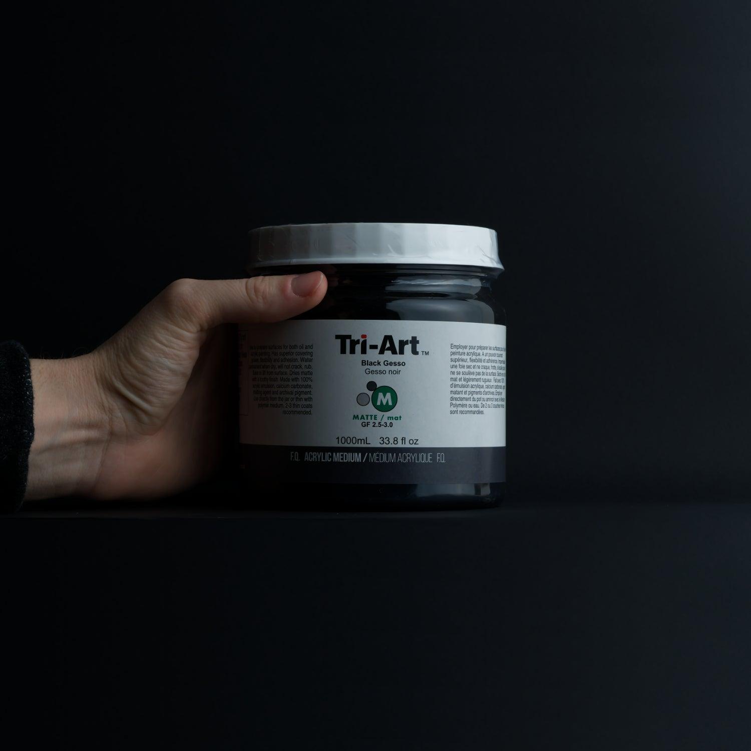 Tri-Art Acrylic Mediums - Black Gesso 