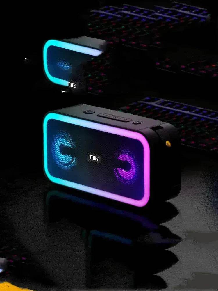 Bluetooth Speaker With Colored Lights, Dual Speakers, Household Ultra-large Volume 