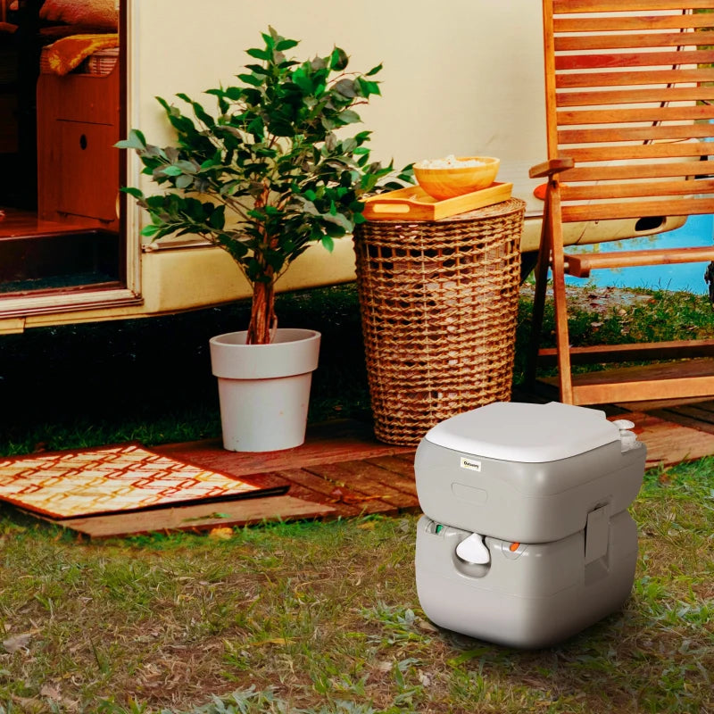 Porta Potty, 5.8 Gallon Portable Toilet with Level Indicator and Anti-Leak Pump for Camping, Boating, Hiking, Travel, RV