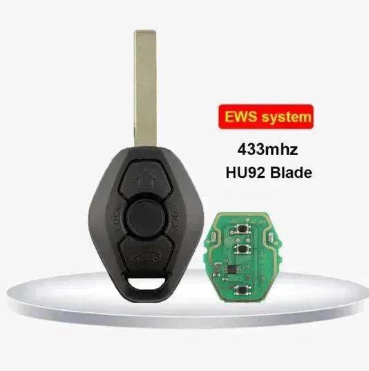BMW EWS 3 Key Straight Board Replacement Remote Fob Key 315/433 MHZ ID44 HU58 Chip 