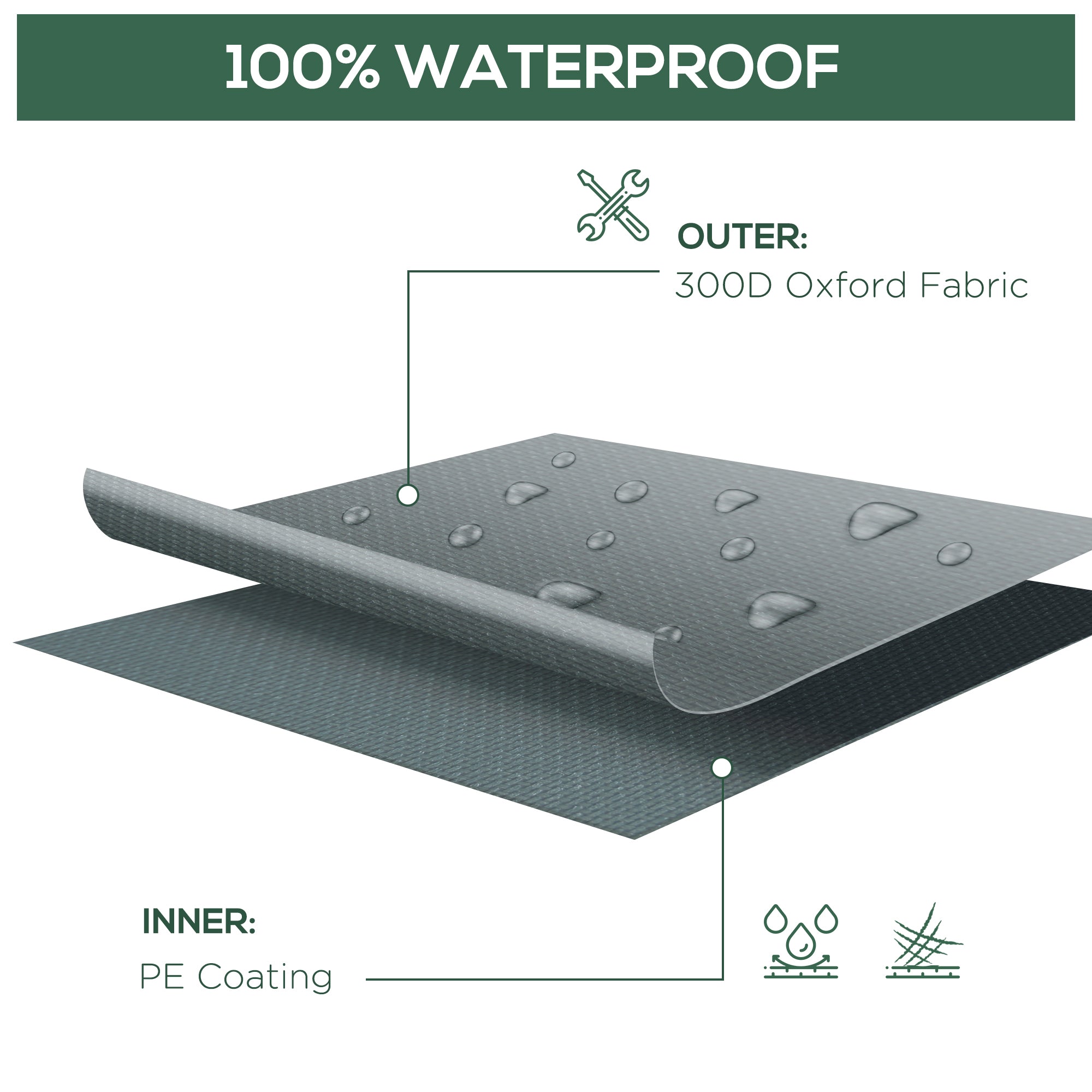 Outsunny 97" x 65" x 26" Weatherproof Outdoor Sectional Patio Furniture Cover w/ Ultimate Protection Grey 