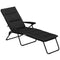 Foldable Lounge Chair, Reclining Patio Sun Lounger with 6-Position Adjustable Back, Black
