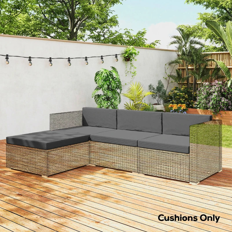 Patio Furniture Cushions Water-Repellent Outdoor Loveseat Cushion Removable Covers 23.6" x23.6", Grey