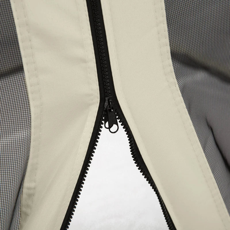 Replacement Mosquito Netting for Gazebo 13' x 13' Black Screen Walls for Canopy with Zippers for Parties and Outdoor Activities, Cream White