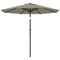 Aluminum Patio Umbrella, Garden Outdoor Parasol, Sun Shelter, 8.5ft, Light Grey