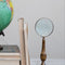 Brass & Bone Magnifying Glass – Antique Finish Decorative Desk Accent on Stand, 10.75” Tall