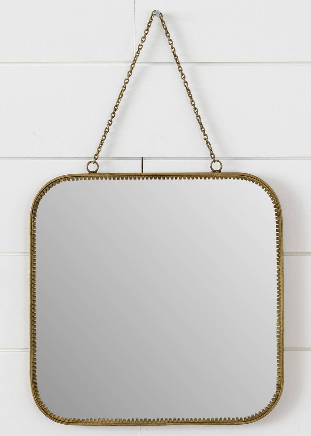 Brass Framed Mirror with Chain 