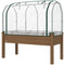 Raised Garden Bed with PE Greenhouse Cover Outdoor Elevated Wood Planter Box for Herbs and Vegetables Brown