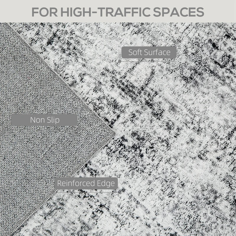 Area Rug for Living Room 9x12, Modern Abstract Machine Washable Rug, Non-Slip Carpet for Bedroom, Dining Room, Grey