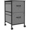 Vinsetto Fabric File Vault: Vertical 2-Drawer Cabinet with Hanging Rails for Stylish Office Document Storage, Dark Grey