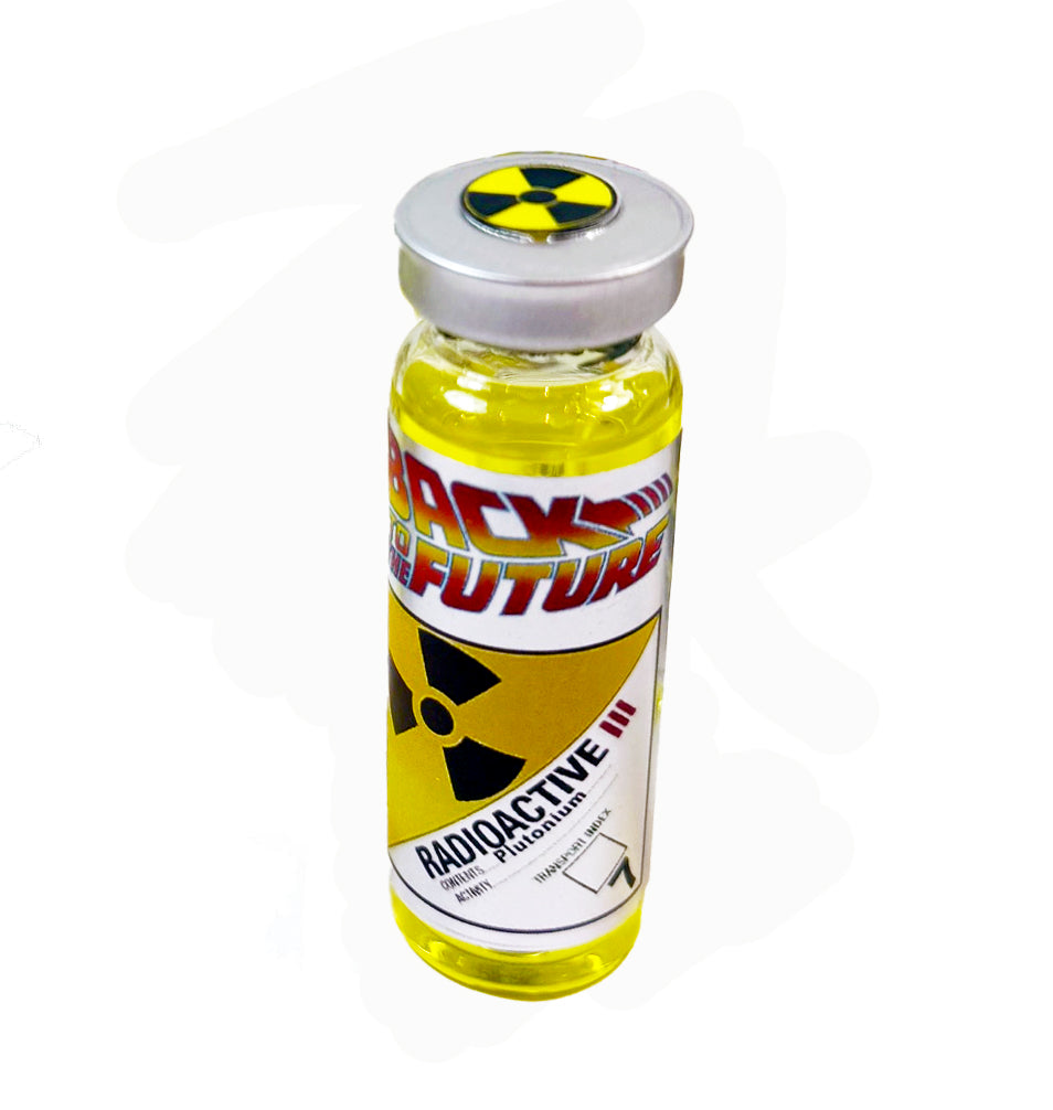Back To The Future Plutonium Sample Vial for the DeLorean Prop Glows UV light 