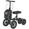 HOMCOM Knee Walker Steerable Scooter Foldable Crutch Alternative Dual Brakes Rubber Wheels Adjustable Height Black