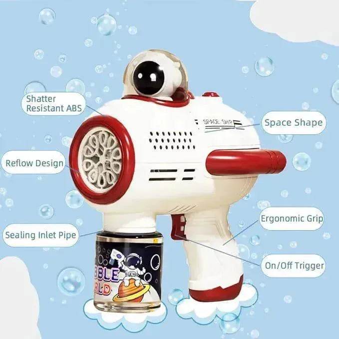 Bubble Gun Machine , Leak Proof Design, Automatic Bubble Blower Maker With Light And Bubble Solution, Summer Outdoor Toys For Birthday Party 