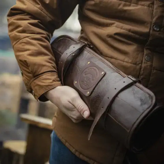 WITLOFT -  Handmade leather Knife Role ( 5 Compartments) 