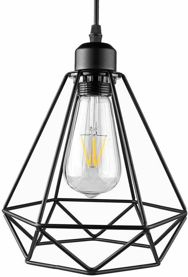 Industrial Geometric Cage Pendant Lamps Ceiling Light Fixtures~1176