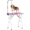 Foldable Pet Grooming Table for Dogs Cats with Adjustable Arm, Non-slip Surface, Pink