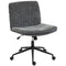 Criss Cross Chair with Wheels, Wide Office Chair with No Arms, Adjustable Height, Tilting, Grey