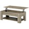Lift Top Coffee Table with Hidden Storage Compartment and Open Shelf, Center Table for Living Room, Grey