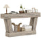 63 Inch Vintage Console Table, Narrow Entryway Table with Open Shelf for Living Room, Light Brown