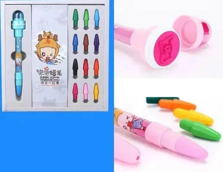 12 Color Bubble Crayon Painting Graffiti Seal for Children 