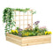 Outsunny Wooden Planter Box with Trellis: Outdoor Raised Garden Bed for Climbing Plants, Flowers & Herbs in Natural
