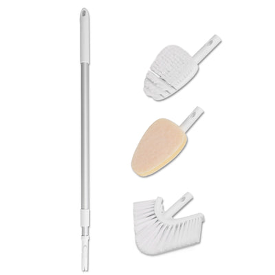 3 in 1 Tub And Tile Scrubber Cleaning Brush With 42.91in Long Handle Length Adjustable Rod Shower Cleaning Brush With Sponge Hard Bristles Gap Brush 