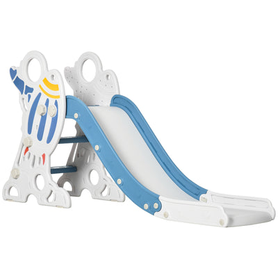 Qaba Space Theme Toddler Slide Indoor Climber Playset Kids 1.5-3 Years Blue Playground Equipment 