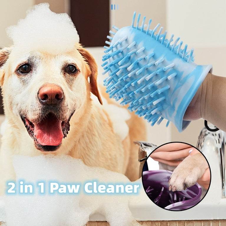 2 In 1 Dog Paw Cleaner Cup Soft Pet Dog Foot Cleaning Washer Brush Cup Portable Pet Foot Washer Paw Clean Brush Foot Cleaning Bucket Pet Products 