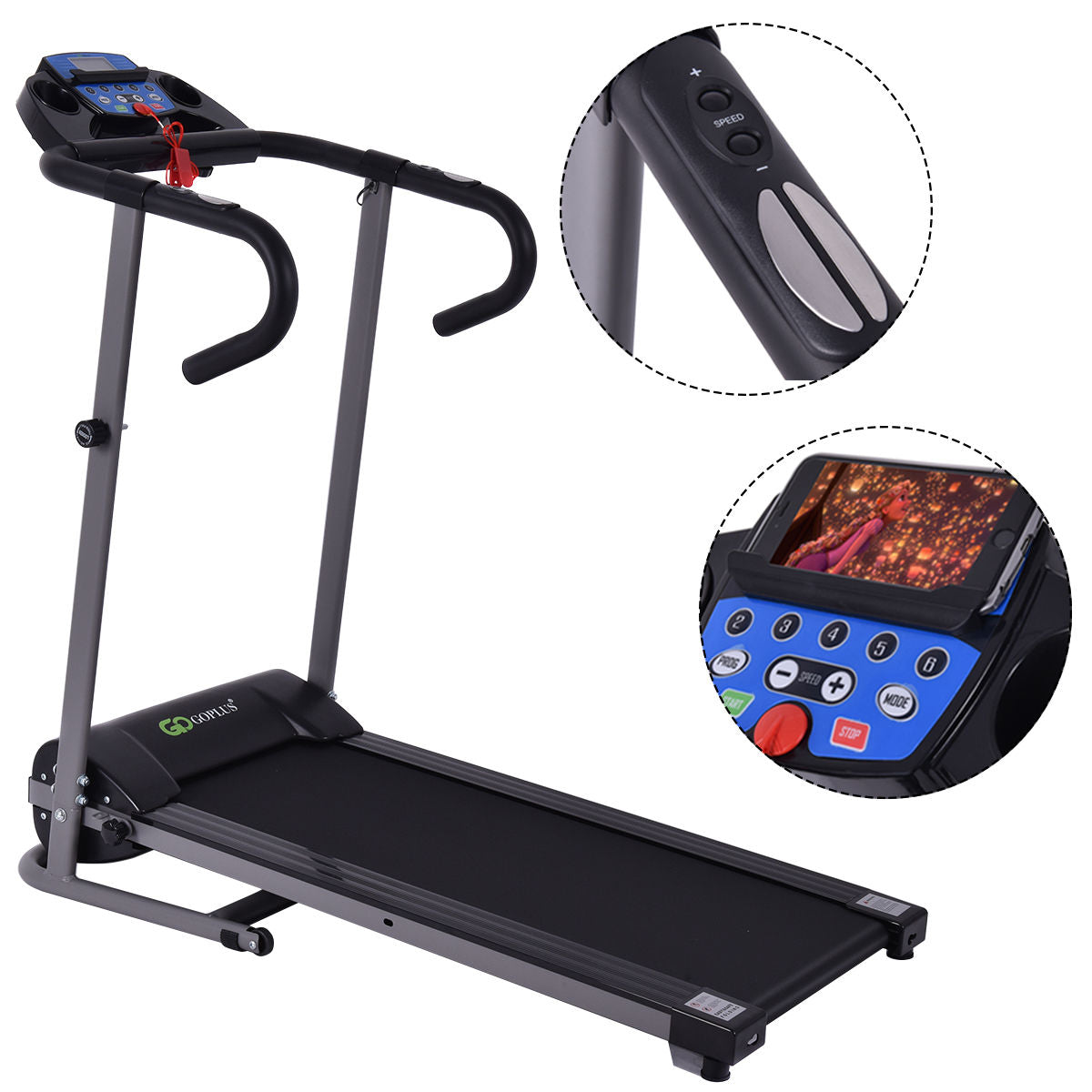 Electric Foldable Treadmill with LCD Display and Heart Rate SensorÂ 