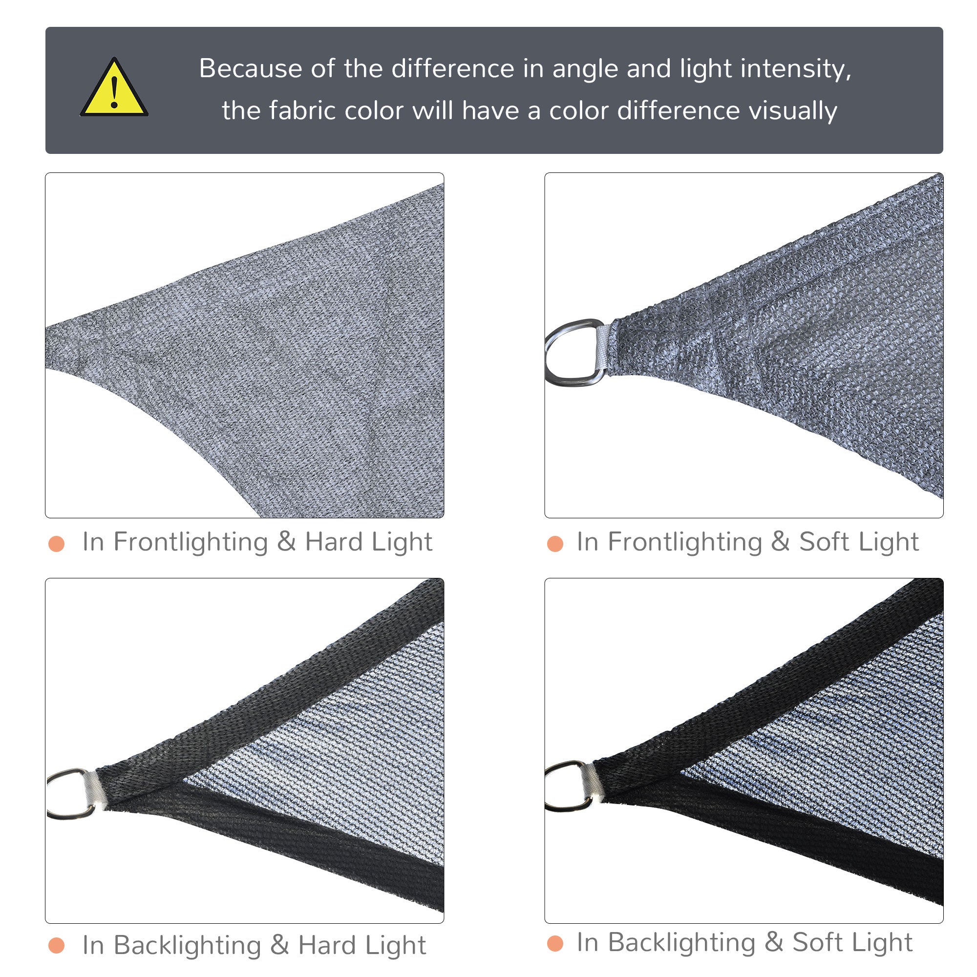 Outsunny 12’ Square Sun Sail Shade Grey UV Protector Outdoor Patio Lawn Canopy Shelter with Carrying Bag 