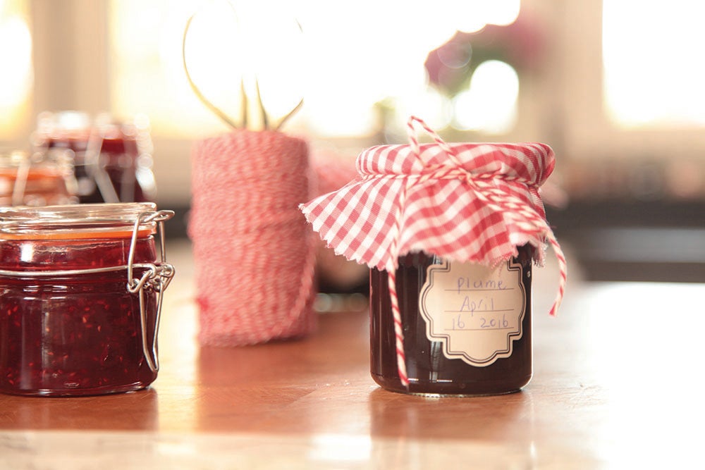 Red/White Checked Jar Covers 