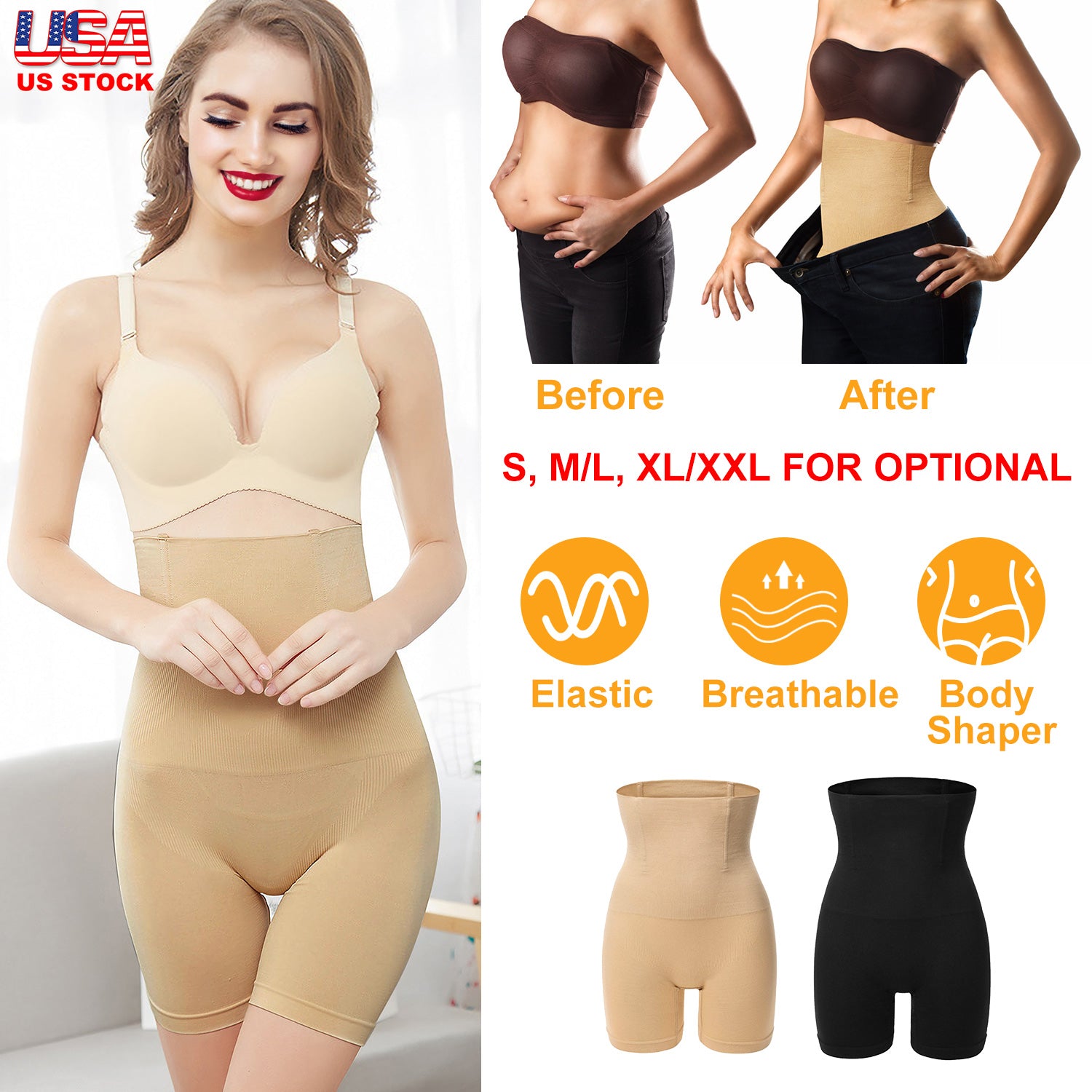 High Waist Shapewear Seamless Tummy Control Panties Butt Lifter Thigh Slimmer Body Trainer Shaper Compression Lingerie Panties for Women