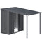 5' x 8' Metal Outdoor Grill Gazebo with 215 Cu. Ft. Lean-To Storage Shed, Galvanized Steel Hardtop Shelter
