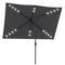 Outsunny 6.5x10ft Patio Umbrella Tilt Aluminum Outdoor Market Parasol with Solar Powered LEDs, Crank - Dark Grey
