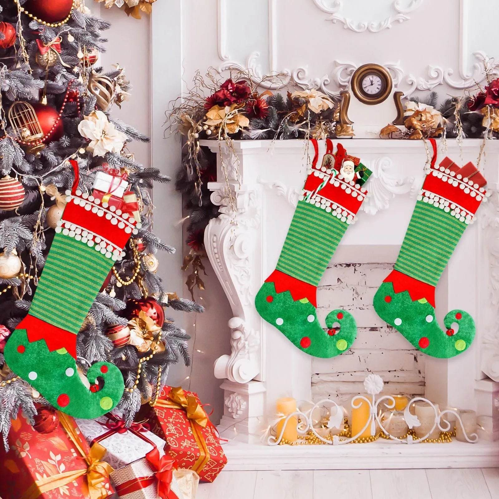 Fashion Simple Christmas Stockings Christmas Elf Decoration 
