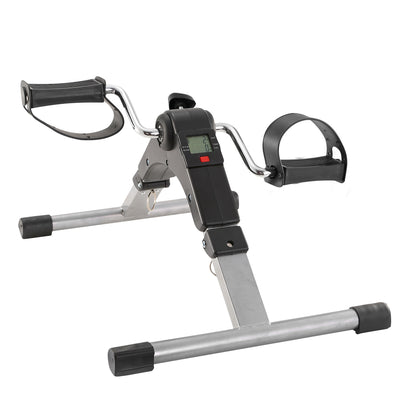 Foldable Exercise Bike Pedal Fitness Exerciser Cycle Bike w/ LCD Display Mini Pedal Exerciser for Leg Arm Physical Therapy Home Office Gym 