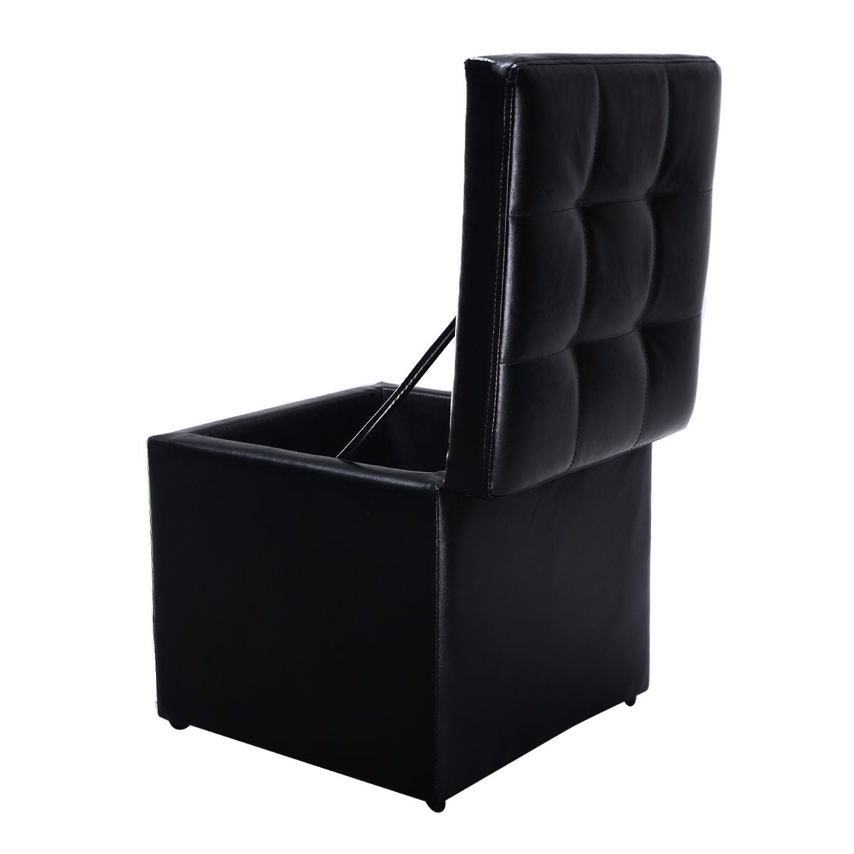 Foldable Cube Ottoman Pouffe Storage Seat-Black