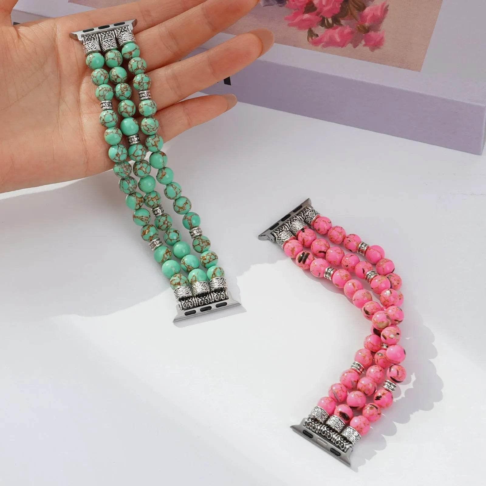 Beaded Bracelet Smart Phone Watch Strap for women 