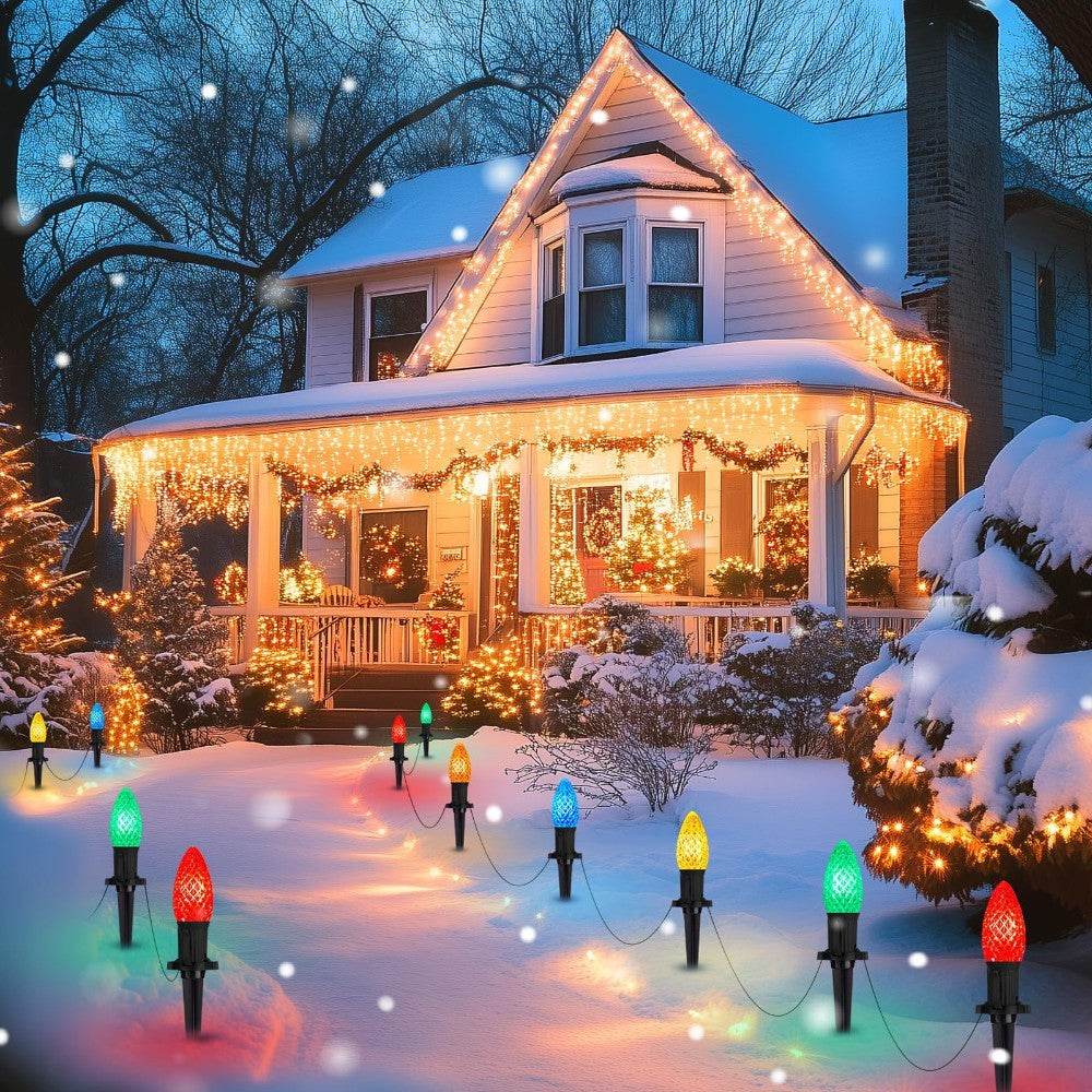 Christmas Solar C9 Strawberry Floor Plug Multicolored Rope String Lights 20pcs 